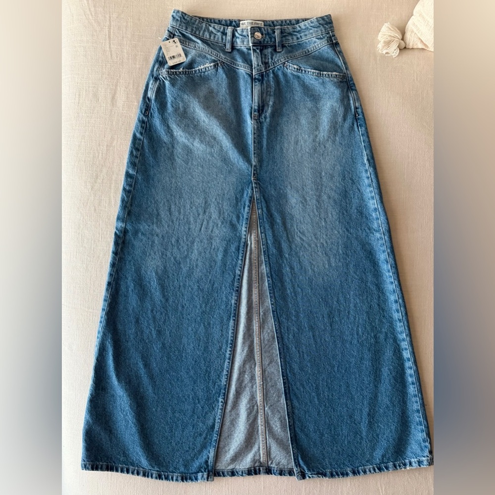 We The Free Come As You Are Denim Maxi Skirt